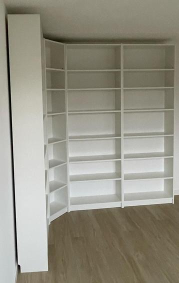Witte Billy boekenkasten incl hoekkast, 237cm hoog - afbeelding 3 Witte Billy boekenkasten incl hoekkast, 237cm hoog - afbeelding 3