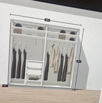 Nette IKEA PAX kast in beige/taupe kleur met schuifdeuren - afbeelding 3 Nette IKEA PAX kast in beige/taupe kleur met schuifdeuren - afbeelding 3