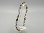 Gouden Vintage armband met multicolor edelstenen. 2024/91.