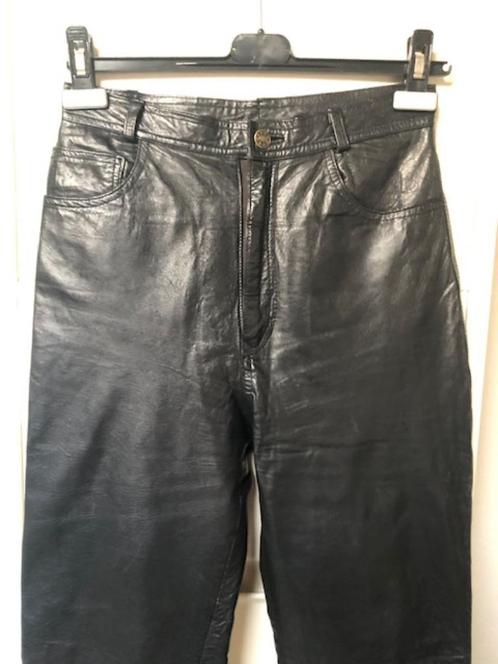 PETROL broek zwart leer 5-pocket hoge taille ZG vintage mt S, Kleding | Dames, Broeken en Pantalons, Zwart, Lang, Ophalen of Verzenden