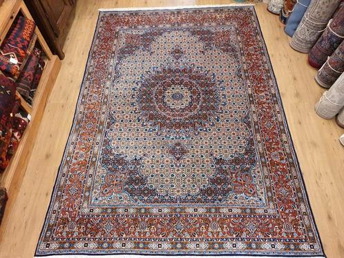 Vintage handgeknoopt perzisch tapijt moud met zijde 298x196, Huis en Inrichting, Stoffering | Tapijten en Kleden, Gebruikt, 150 tot 200 cm