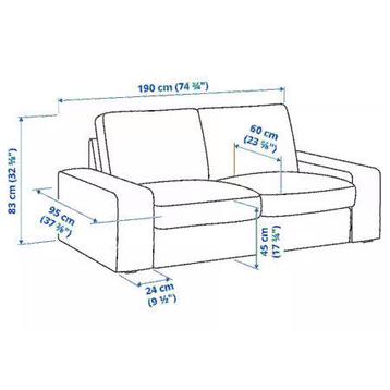 2 zitsbank Ikea Kivik grijs - afbeelding 2 2 zitsbank Ikea Kivik grijs - afbeelding 2