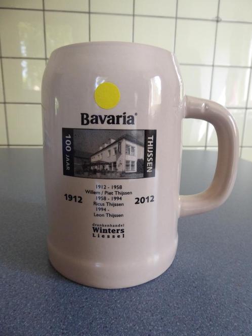 Bavaria stenen bier pul 0,5 liter 100 jaar Thijssen (2012), Verzamelen, Biermerken, Gebruikt, Pul(len), Bavaria, Ophalen of Verzenden