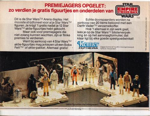 Retro reclame 1982 Star Wars empire strikes back poppetjes, Verzamelen, Star Wars, Gebruikt, Overige typen, Ophalen of Verzenden