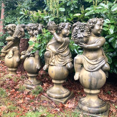 * 4 seizoenen putto Tuinbeelden Engel op bol beeld Engelen, Tuin en Terras, Tuinbeelden, Nieuw, Ophalen