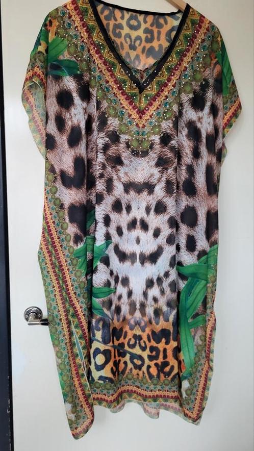 Kimono jurk maat 50/52, Kleding | Dames, Grote Maten, Zo goed als nieuw, Jurk, Groen, Verzenden