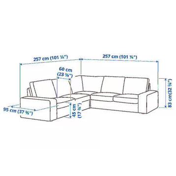 Grijze Ikea KIVIK hoekbank, 4-zits - afbeelding 2 Grijze Ikea KIVIK hoekbank, 4-zits - afbeelding 2