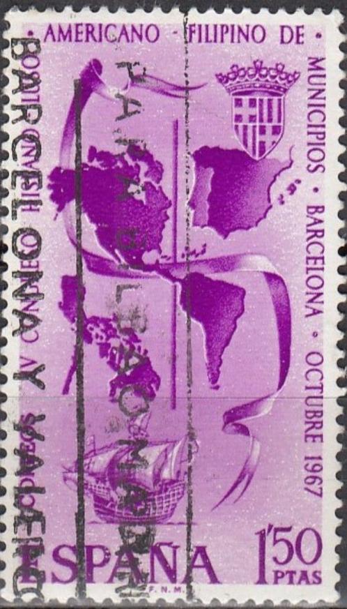 Spanje-SP1.9- 1967 - 4e Intern. Gemeenten Congres Barcelona, Postzegels en Munten, Postzegels | Europa | Spanje, Gestempeld, Verzenden