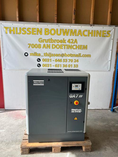 Atlas Copco GA7 FF schroefcompressor, Doe-het-zelf en Verbouw, Compressors, Gebruikt, 100 liter of meer, 800 liter/min of meer