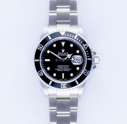 ROLEX SUBMARINER DATE 16610 2002 (VOLLEDIGE SET), Sieraden, Tassen en Uiterlijk, Horloges | Heren, Zo goed als nieuw, Rolex, Staal