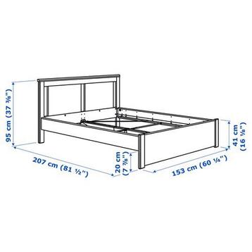 Ikea Songesand bed 140x200 donkerbruin incl lattenbodems - afbeelding 4 Ikea Songesand bed 140x200 donkerbruin incl lattenbodems - afbeelding 4