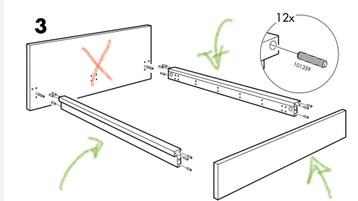 Losse onderdelen Ikea Malm bed 140 x 200 (oude versie) - afbeelding 2 Losse onderdelen Ikea Malm bed 140 x 200 (oude versie) - afbeelding 2