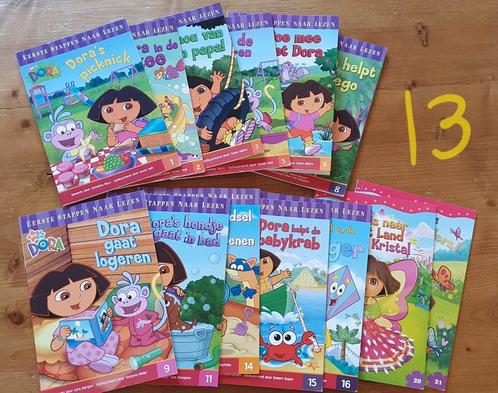 Dora (beginnende) leesboekjes 13x en 23x, Boeken, Kinderboeken | Baby's en Peuters, Gelezen, 2 tot 3 jaar, Uitklap-, Voel- of Ontdekboek