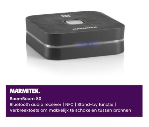 Marmitek Bluetooth Receiver BoomBoom 80 NFC Muziek Ontvanger, Audio, Tv en Foto, Audiokabels en Televisiekabels, Nieuw, Overige kabels