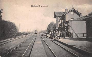 S978 Brummen Station Stoom TREIN volk mooi - v Deventer 1918