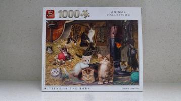Puzzel van kittens 1 keer gelegd  merk KING 1000stukjes
