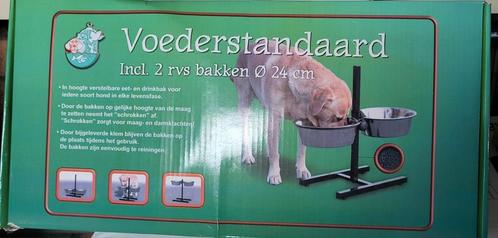 RVS Hondenbakken in voederstandaard. Nieuw!, Dieren en Toebehoren, Hondenvoerbakken en Drinkbakken, Nieuw, Verstelbaar, Ophalen