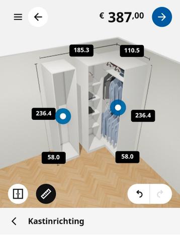 Ikea Pax hoekkast + losse kast wit 236cm hoog - afbeelding 2 Ikea Pax hoekkast + losse kast wit 236cm hoog - afbeelding 2