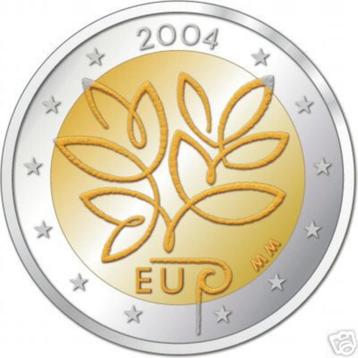 Vele speciale 2 Euro munten op een pagina met prijzen erbij.