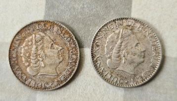 Twee zilveren guldens (1956 & 1957)