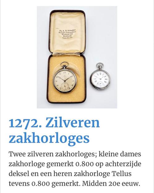 Zilveren zakhorloges, Antiek en Kunst, Antiek | Goud en Zilver, Zilver, Ophalen of Verzenden