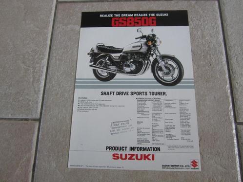 Suzuki GS 850 G brochure folder 1984, Motoren, Handleidingen en Instructieboekjes, Suzuki, Ophalen of Verzenden