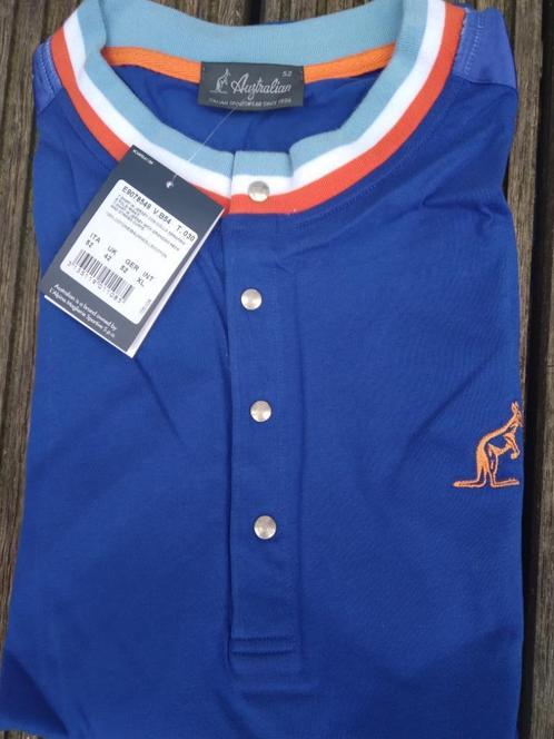 Zeldzame Australian MAAT 52 Blauw T'Shirt Knoopjes Biezen, Kleding | Heren, Sportkleding, Nieuw, Maat 52/54 (L), Blauw, Verzenden