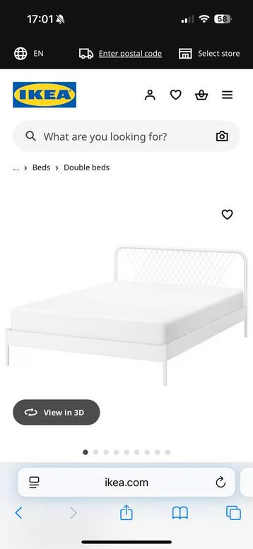 IKEA Nesttun Bedframe 160cm + Lattenbodems - afbeelding 1 IKEA Nesttun Bedframe 160cm + Lattenbodems - afbeelding 1