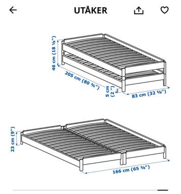 Ikea bedframe Utåker 1x - afbeelding 2 Ikea bedframe Utåker 1x - afbeelding 2