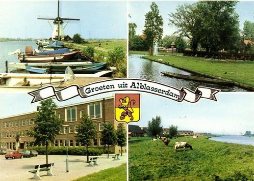 Groeten uit Alblasserdam - 4 afb + wapen - ongelopen, Verzamelen, Ansichtkaarten | Nederland, Ongelopen, 1960 tot 1980, Ophalen of Verzenden