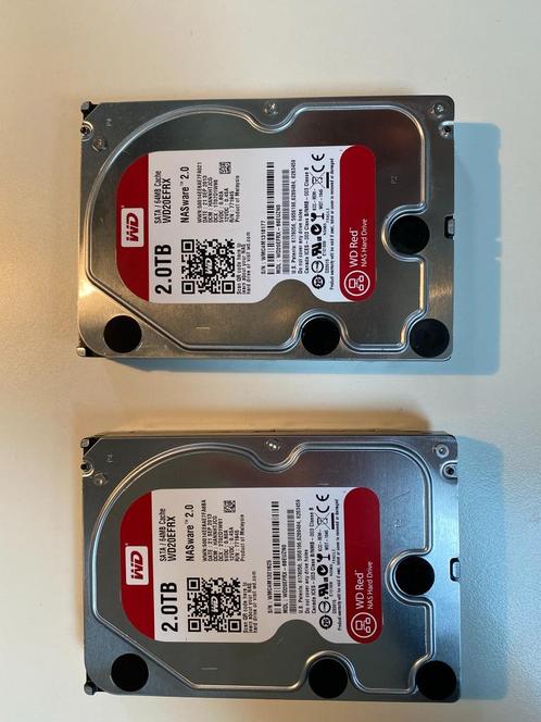 2TB WD20EFRX NAS Hard Drive (2stuks), Computers en Software, Harde schijven, Zo goed als nieuw, Server, Intern, HDD, NAS, Ophalen of Verzenden