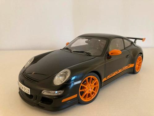 Autoart 1:18 Porsche 911 997 gt3 rs zwart/oranje, Hobby en Vrije tijd, Modelauto's | 1:18, Nieuw, Auto, Autoart, Ophalen of Verzenden