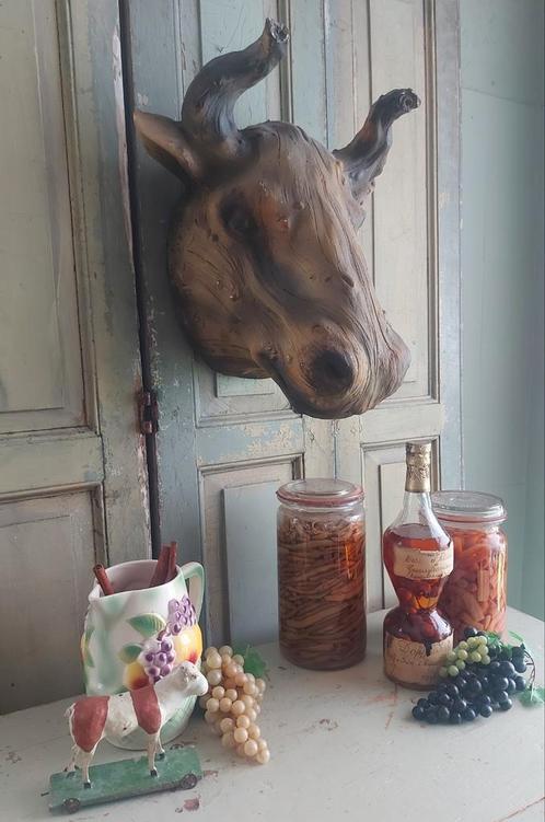 Vintage lifesize koeienkop runderkop wanddecoratie, Antiek en Kunst, Curiosa en Brocante, Ophalen of Verzenden