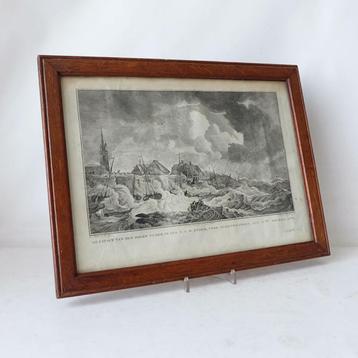 Noach van der Meer - gravure storm Scheveningen 1775