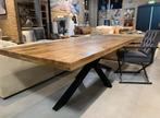 Eetkamertafel mangohout naturel met spinvoet vanaf €349,00