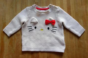 Sanrio x H&M trui gebreid gebroken wit Hello Kitty maat 68