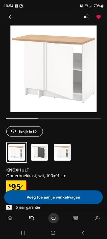 3x Ikea Knoxhult keukendelen, wit/eiken motief - afbeelding 3 3x Ikea Knoxhult keukendelen, wit/eiken motief - afbeelding 3