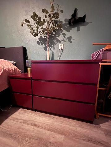 Rode IKEA Malm ladekasten set - afbeelding 1 Rode IKEA Malm ladekasten set - afbeelding 1