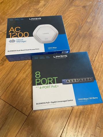 Linksys Dual Band AC1200 Cloud-Access Point + LGS108P PoE 