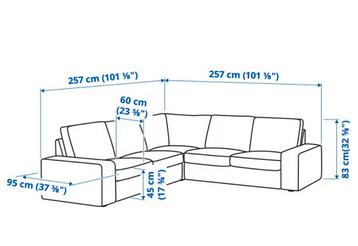 4 zits hoekbank Kivik Ikea grijs - afbeelding 4 4 zits hoekbank Kivik Ikea grijs - afbeelding 4
