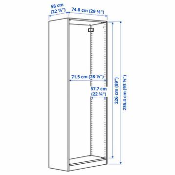 IKEA PAX kast 150 58 236 cm met ILSENG schuifdeuren – nieuw, - afbeelding 3 IKEA PAX kast 150 58 236 cm met ILSENG schuifdeuren – nieuw, - afbeelding 3