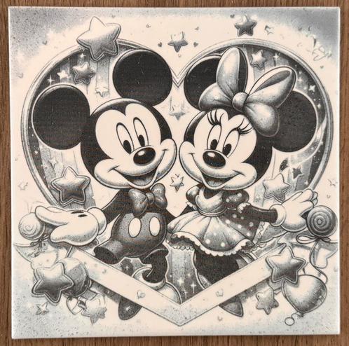 Tegeltje Mickey en Minny Mouse - Zwart Wit, Huis en Inrichting, Woonaccessoires | Wanddecoraties, Nieuw, Ophalen of Verzenden