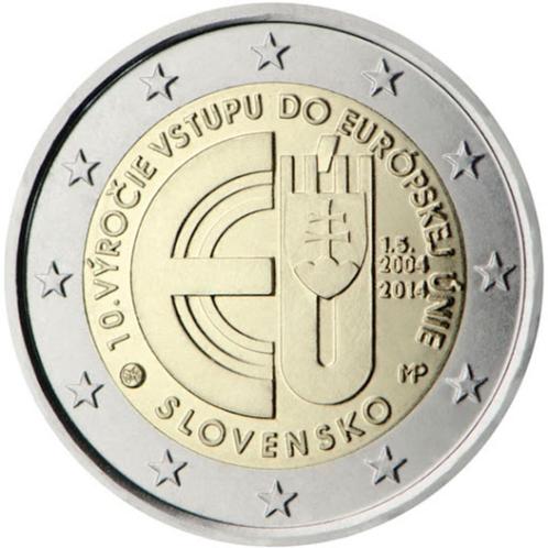 2 euro Slowakije “10 jaar Lidmaatschap EU’’ UNC 2014, Postzegels en Munten, Munten | Europa | Euromunten, Losse munt, 2 euro, Slowakije