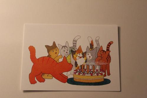 Katten Postkaart - Dikkiedik, Katten en Verjaardagstaart, Verzamelen, Ansichtkaarten | Dieren, Ongelopen, 1980 tot heden, Hond of Kat