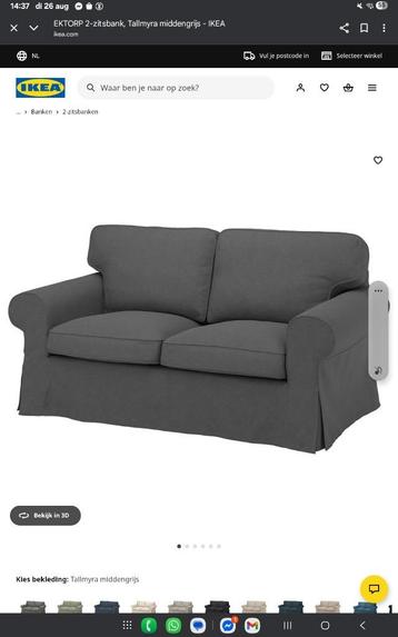 Ikea ektorp 2 zits bank grijs - afbeelding 1 Ikea ektorp 2 zits bank grijs - afbeelding 1