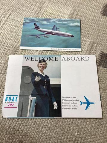 B.O.A.C folder en postcard Rolls-Royce 707 Jetliner 