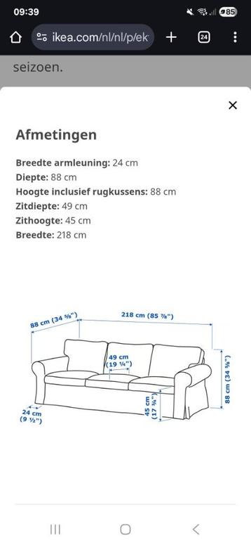 Ektorp ikea Bank 3-zits wit (70 euro) - afbeelding 4 Ektorp ikea Bank 3-zits wit (70 euro) - afbeelding 4