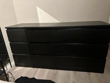 Zwarte IKEA Malm ladekast - 6 lades - afbeelding 1 Zwarte IKEA Malm ladekast - 6 lades - afbeelding 1