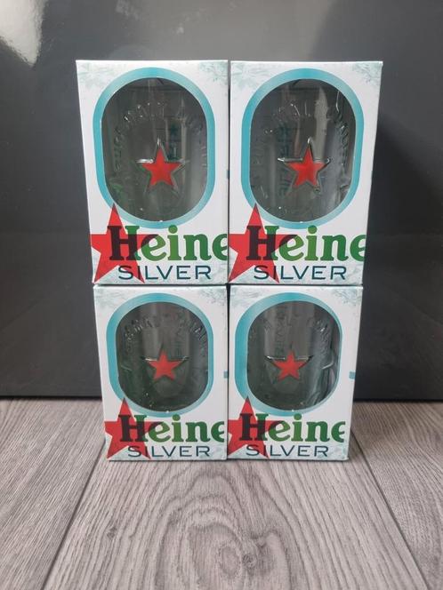 Heineken bierglazen Silver nieuw, Verzamelen, Glas en Borrelglaasjes, Nieuw, Bierglas, Ophalen of Verzenden