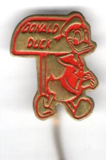 Donald Duck rood op koper stripfiguur speldje ( J_067 )